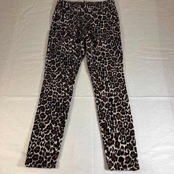 J Crew AQ627 Highest Rise Toothpick Pant in Leopard Stretch Corduroy Size 28T - Picture 4 of 9